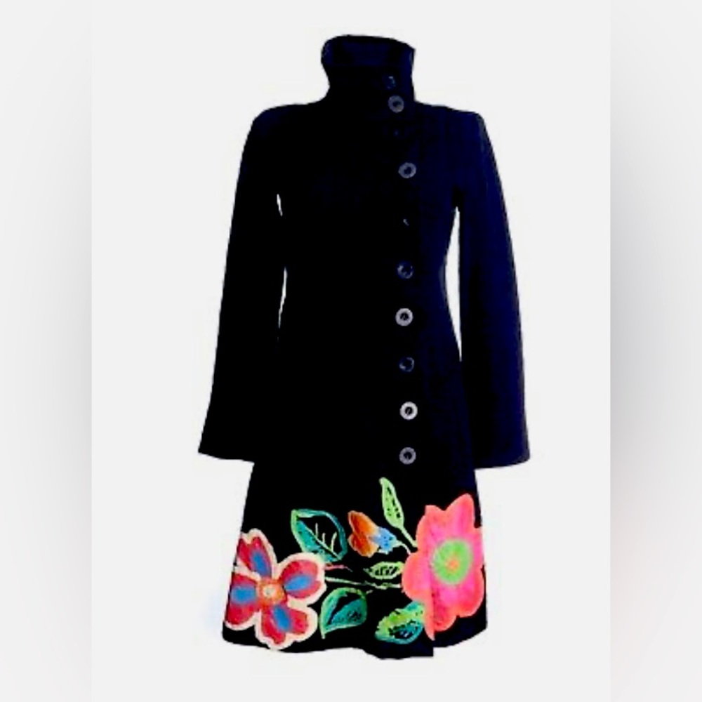 Desigual Floral Coat Size S